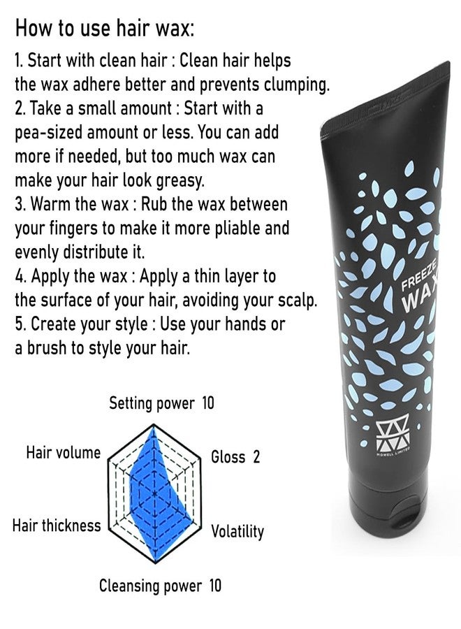 Mowell Freeze Wax Hair Styling 100ml (3.52 fl.oz) Strong Hold Hair Wax for Men Women - Image 2